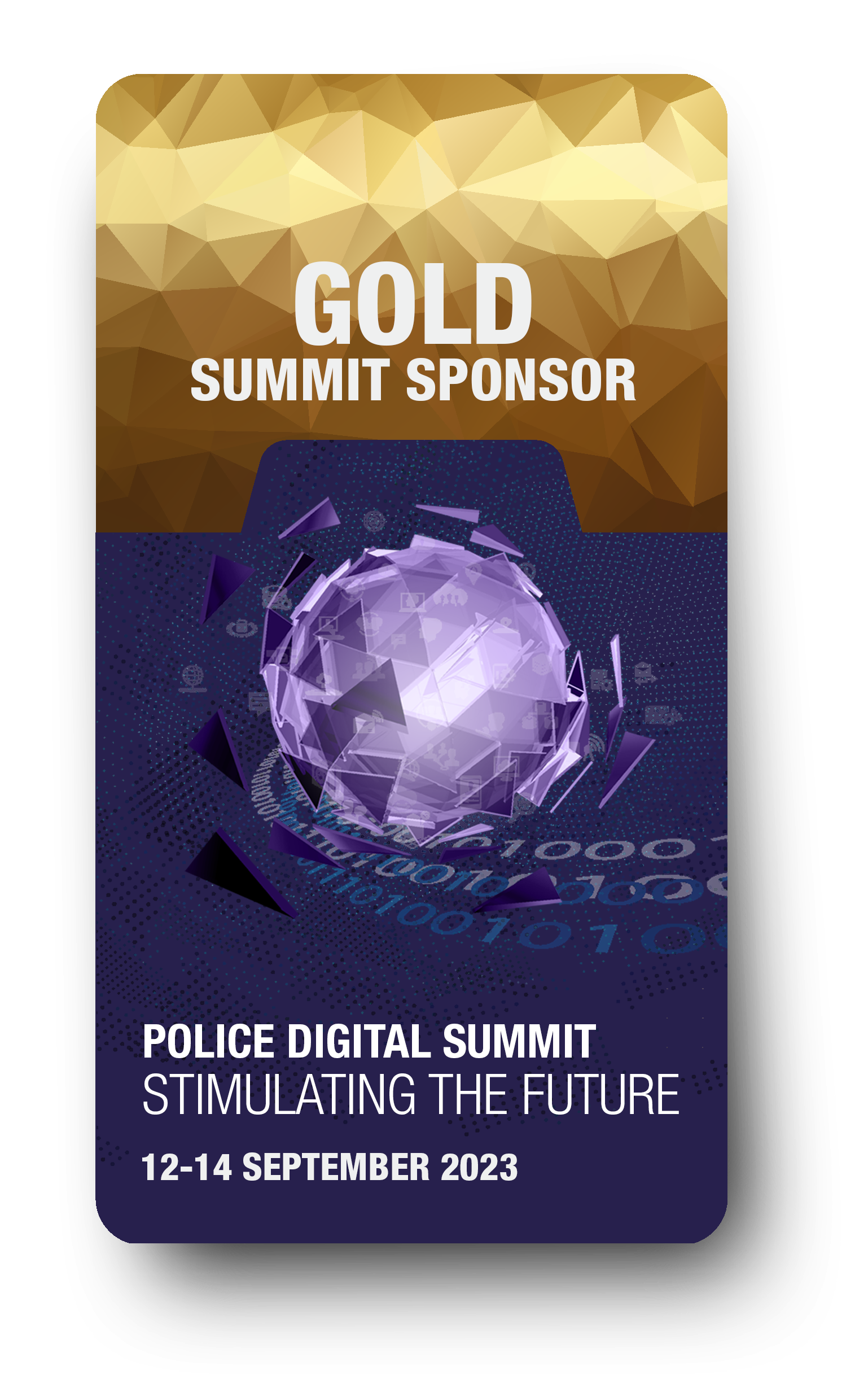 Gold sponsor icon with the digital orb in the centre