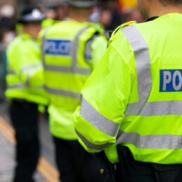 Image of police officers on crowd control at a UK event