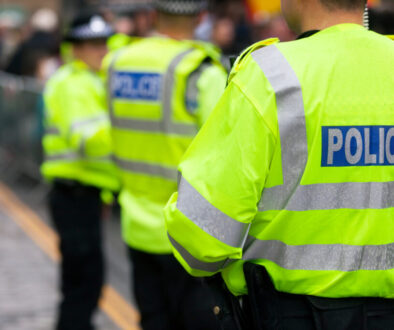 Image of police officers on crowd control at a UK event