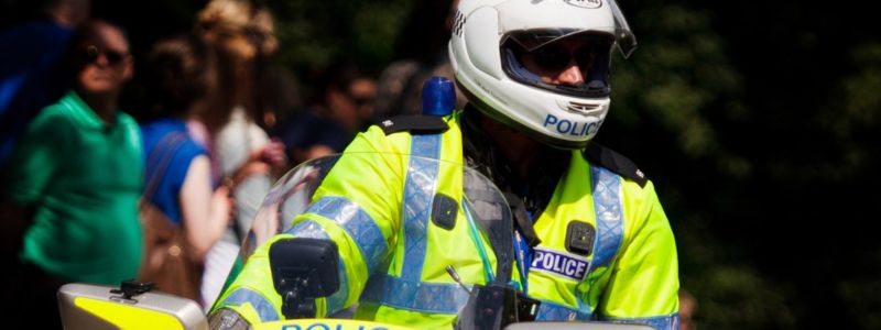 Police officer on a motorbike