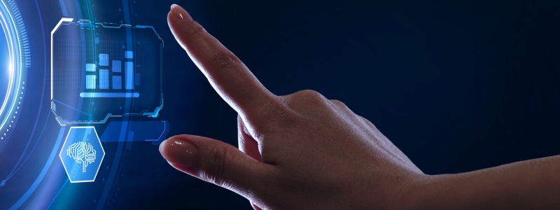 Finger pushing digital button